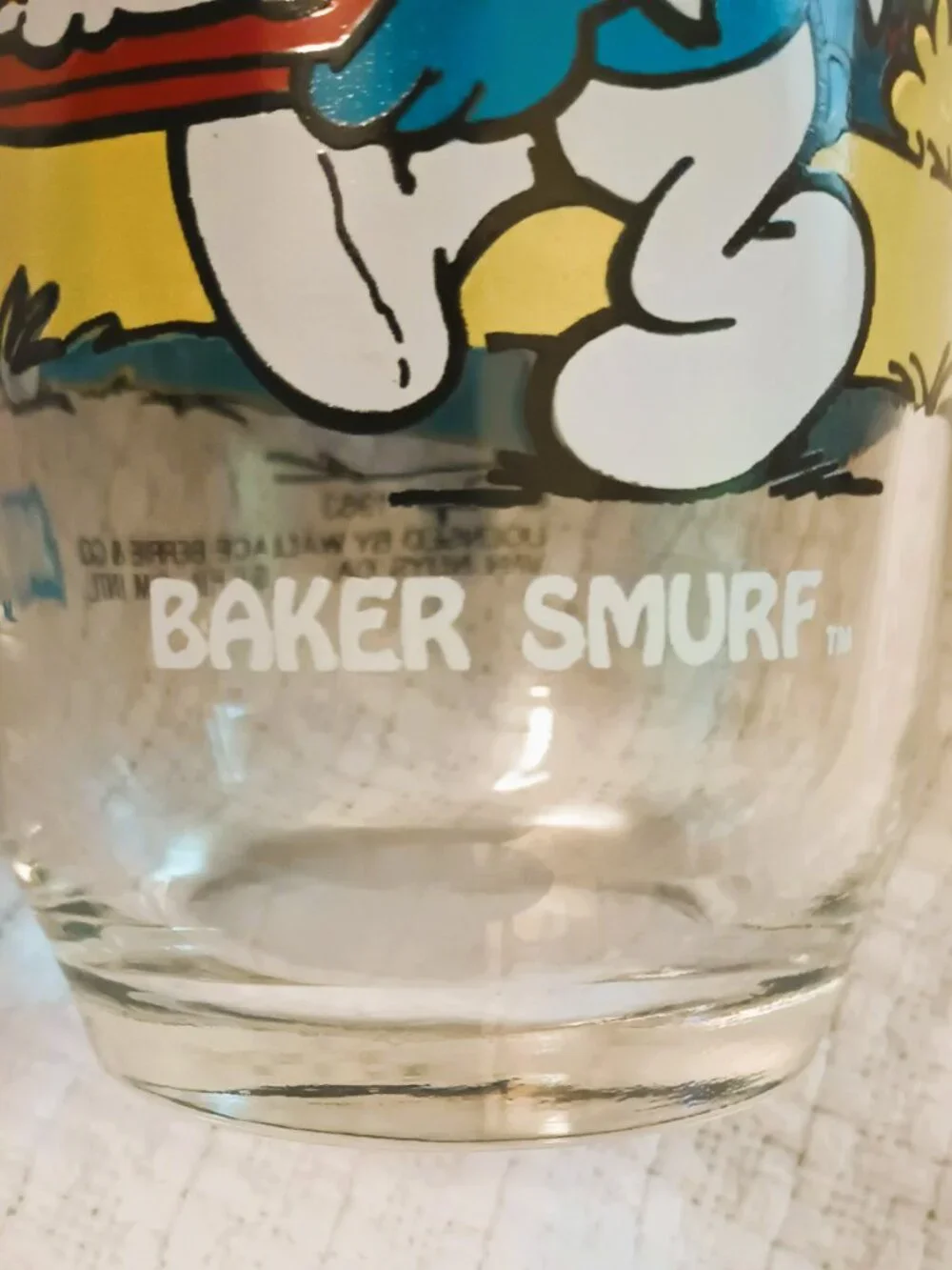 Smurfs Vintage Set Of 4 Drinking Glasses 1983 Handy, Papa, Clumsy, Baker Smurf